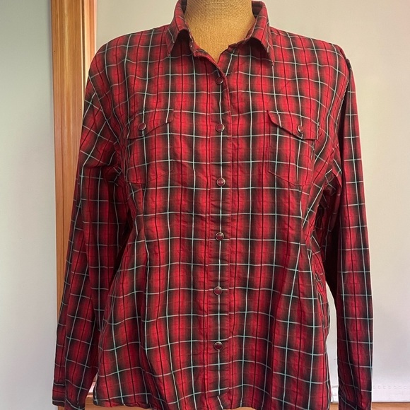 Panhandle Slim Red Plaid womens button down Shirt size XL - Picture 1 of 7